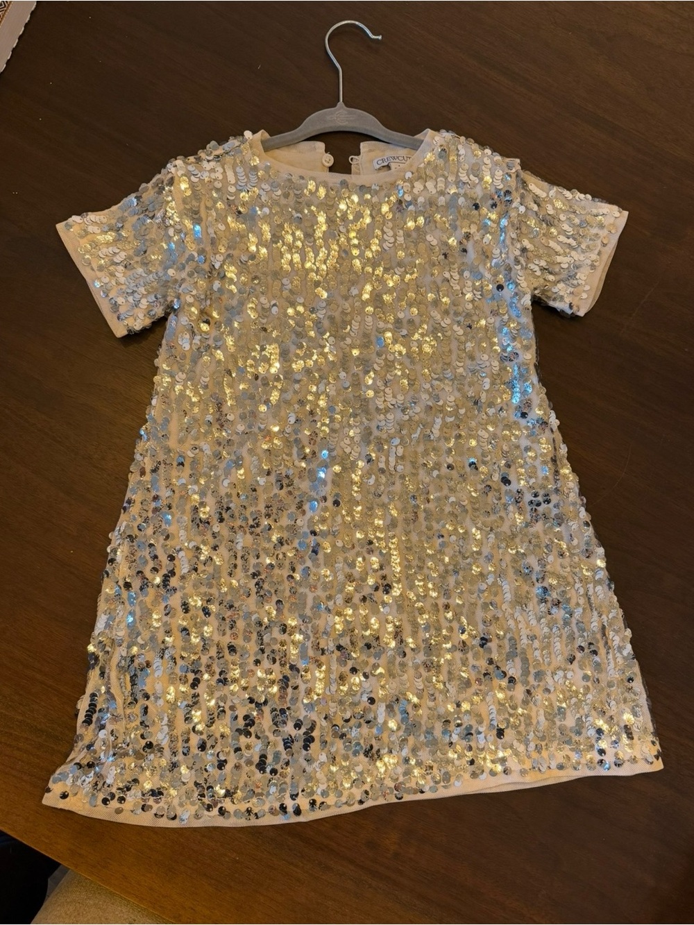 J Crew kids Silver Sequin Dress